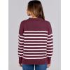 imageANRABESS Women Fall Fashion Sweaters Striped Long Sleeve Crewneck Loose Fit Cozy Knit Trendy Pullover Sweater TopsRed White Stripe