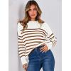 imageANRABESS Women Fall Fashion Sweaters Striped Long Sleeve Crewneck Loose Fit Cozy Knit Trendy Pullover Sweater TopsWhite Camel Stripe