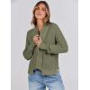 imageANRABESS Women Jackets Sweaters Long Sleeve Open Front Loose Lightweight Knit Cropped Cardigan 2025 Fall Trendy CoatsArmy Green