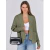 imageANRABESS Women Jackets Sweaters Long Sleeve Open Front Loose Lightweight Knit Cropped Cardigan 2025 Fall Trendy CoatsArmy Green