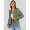 imageANRABESS Women Jackets Sweaters Long Sleeve Open Front Loose Lightweight Knit Cropped Cardigan 2025 Fall Trendy CoatsArmy Green