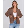 imageANRABESS Women Jackets Sweaters Long Sleeve Open Front Loose Lightweight Knit Cropped Cardigan 2025 Fall Trendy CoatsBrown