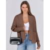 imageANRABESS Women Jackets Sweaters Long Sleeve Open Front Loose Lightweight Knit Cropped Cardigan 2025 Fall Trendy CoatsBrown