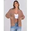 imageANRABESS Women Jackets Sweaters Long Sleeve Open Front Loose Lightweight Knit Cropped Cardigan 2025 Fall Trendy CoatsCamel