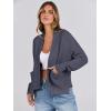 imageANRABESS Women Jackets Sweaters Long Sleeve Open Front Loose Lightweight Knit Cropped Cardigan 2025 Fall Trendy CoatsDeep Grey