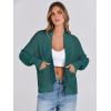 imageANRABESS Women Jackets Sweaters Long Sleeve Open Front Loose Lightweight Knit Cropped Cardigan 2025 Fall Trendy CoatsGreen