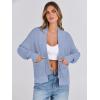 imageANRABESS Women Jackets Sweaters Long Sleeve Open Front Loose Lightweight Knit Cropped Cardigan 2025 Fall Trendy CoatsLight Blue