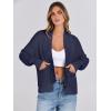 imageANRABESS Women Jackets Sweaters Long Sleeve Open Front Loose Lightweight Knit Cropped Cardigan 2025 Fall Trendy CoatsNavy Blue
