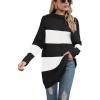 imageANRABESS Women Oversized Casual Loose Turtleneck Long Sleeve Slouchy Baggy Knit Tunic Sweaters Pullover 2025 Fall OutfitsBlack White