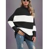 imageANRABESS Women Oversized Casual Loose Turtleneck Long Sleeve Slouchy Baggy Knit Tunic Sweaters Pullover 2025 Fall OutfitsBlack White