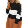 imageANRABESS Women Oversized Casual Loose Turtleneck Long Sleeve Slouchy Baggy Knit Tunic Sweaters Pullover 2025 Fall OutfitsStripe Orange