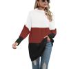 imageANRABESS Women Oversized Casual Loose Turtleneck Long Sleeve Slouchy Baggy Knit Tunic Sweaters Pullover 2025 Fall OutfitsWhite Red