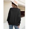 imageANRABESS Women Oversized Sweaters Batwing Long Sleeve 2025 Fall Outfits Crewneck Casual Knit Side Slit Fashion Pullover TopBlack