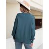 imageANRABESS Women Oversized Sweaters Batwing Long Sleeve 2025 Fall Outfits Crewneck Casual Knit Side Slit Fashion Pullover TopBlue