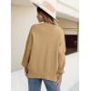 imageANRABESS Women Oversized Sweaters Batwing Long Sleeve 2025 Fall Outfits Crewneck Casual Knit Side Slit Fashion Pullover TopDeep Apricot