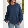 imageANRABESS Women Oversized Sweaters Batwing Long Sleeve 2025 Fall Outfits Crewneck Casual Knit Side Slit Fashion Pullover TopDeep Blue