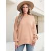 imageANRABESS Women Oversized Sweaters Batwing Long Sleeve 2025 Fall Outfits Crewneck Casual Knit Side Slit Fashion Pullover TopFlush Pink