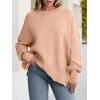 imageANRABESS Women Oversized Sweaters Batwing Long Sleeve 2025 Fall Outfits Crewneck Casual Knit Side Slit Fashion Pullover TopFlush Pink