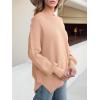 imageANRABESS Women Oversized Sweaters Batwing Long Sleeve 2025 Fall Outfits Crewneck Casual Knit Side Slit Fashion Pullover TopFlush Pink