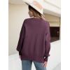 imageANRABESS Women Oversized Sweaters Batwing Long Sleeve 2025 Fall Outfits Crewneck Casual Knit Side Slit Fashion Pullover TopFuchsia