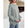 imageANRABESS Women Oversized Sweaters Batwing Long Sleeve 2025 Fall Outfits Crewneck Casual Knit Side Slit Fashion Pullover TopGray