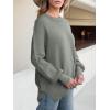imageANRABESS Women Oversized Sweaters Batwing Long Sleeve 2025 Fall Outfits Crewneck Casual Knit Side Slit Fashion Pullover TopKhaki Green