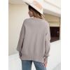 imageANRABESS Women Oversized Sweaters Batwing Long Sleeve 2025 Fall Outfits Crewneck Casual Knit Side Slit Fashion Pullover TopLight Grey Khaki
