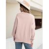 imageANRABESS Women Oversized Sweaters Batwing Long Sleeve 2025 Fall Outfits Crewneck Casual Knit Side Slit Fashion Pullover TopPink