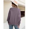 imageANRABESS Women Oversized Sweaters Batwing Long Sleeve 2025 Fall Outfits Crewneck Casual Knit Side Slit Fashion Pullover TopPurple