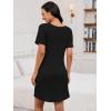 imageANRABESS Women Short Sleeve Sleep Night Shirts Comfy Nightgowns Ribbed Pajamas House Sweater Dress 2025 Fall SleepwearBlack