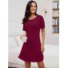 imageANRABESS Women Short Sleeve Sleep Night Shirts Comfy Nightgowns Ribbed Pajamas House Sweater Dress 2025 Fall SleepwearBurgundy