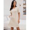 imageANRABESS Women Short Sleeve Sleep Night Shirts Comfy Nightgowns Ribbed Pajamas House Sweater Dress 2025 Fall SleepwearLight Khaki