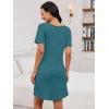 imageANRABESS Women Short Sleeve Sleep Night Shirts Comfy Nightgowns Ribbed Pajamas House Sweater Dress 2025 Fall SleepwearTeal