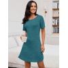 imageANRABESS Women Short Sleeve Sleep Night Shirts Comfy Nightgowns Ribbed Pajamas House Sweater Dress 2025 Fall SleepwearTeal