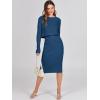 imageANRABESS Womens 2 Piece Outfits Sweater Dresses Set Midi Skirt Sets Long Sleeve Crop Top Bodycon Ribbed Knit Dress 2025 FallBlue