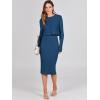 imageANRABESS Womens 2 Piece Outfits Sweater Dresses Set Midi Skirt Sets Long Sleeve Crop Top Bodycon Ribbed Knit Dress 2025 FallBlue