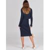 imageANRABESS Womens 2 Piece Outfits Sweater Dresses Set Midi Skirt Sets Long Sleeve Crop Top Bodycon Ribbed Knit Dress 2025 FallNavy Blue