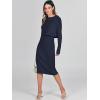 imageANRABESS Womens 2 Piece Outfits Sweater Dresses Set Midi Skirt Sets Long Sleeve Crop Top Bodycon Ribbed Knit Dress 2025 FallNavy Blue