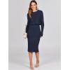 imageANRABESS Womens 2 Piece Outfits Sweater Dresses Set Midi Skirt Sets Long Sleeve Crop Top Bodycon Ribbed Knit Dress 2025 FallNavy Blue