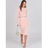 imageANRABESS Womens 2 Piece Outfits Sweater Dresses Set Midi Skirt Sets Long Sleeve Crop Top Bodycon Ribbed Knit Dress 2025 FallPink