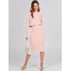 imageANRABESS Womens 2 Piece Outfits Sweater Dresses Set Midi Skirt Sets Long Sleeve Crop Top Bodycon Ribbed Knit Dress 2025 FallPink