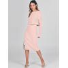 imageANRABESS Womens 2 Piece Outfits Sweater Dresses Set Midi Skirt Sets Long Sleeve Crop Top Bodycon Ribbed Knit Dress 2025 FallPink