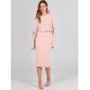 imageANRABESS Womens 2 Piece Outfits Sweater Dresses Set Midi Skirt Sets Long Sleeve Crop Top Bodycon Ribbed Knit Dress 2025 FallPink