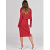 imageANRABESS Womens 2 Piece Outfits Sweater Dresses Set Midi Skirt Sets Long Sleeve Crop Top Bodycon Ribbed Knit Dress 2025 FallRed