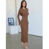 imageANRABESS Womens Bodycon Maxi Dresses 2025 Fall Casual Flare Sleeve Crewneck Lounge Comfy Sexy Ribbed Knit Long Sweater DressBrown
