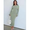 imageANRABESS Womens Bodycon Maxi Dresses 2025 Fall Casual Flare Sleeve Crewneck Lounge Comfy Sexy Ribbed Knit Long Sweater DressOlive