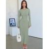 imageANRABESS Womens Bodycon Maxi Dresses 2025 Fall Casual Flare Sleeve Crewneck Lounge Comfy Sexy Ribbed Knit Long Sweater DressOlive