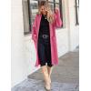 imageANRABESS Womens Cardigan Long Sweater Oversized Open Front Knit Coatigan Duster Coat 2025 Trendy Fall Outfits OuterwearHot Pink
