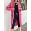 imageANRABESS Womens Cardigan Long Sweater Oversized Open Front Knit Coatigan Duster Coat 2025 Trendy Fall Outfits OuterwearHot Pink