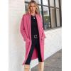imageANRABESS Womens Cardigan Long Sweater Oversized Open Front Knit Coatigan Duster Coat 2025 Trendy Fall Outfits OuterwearHot Pink